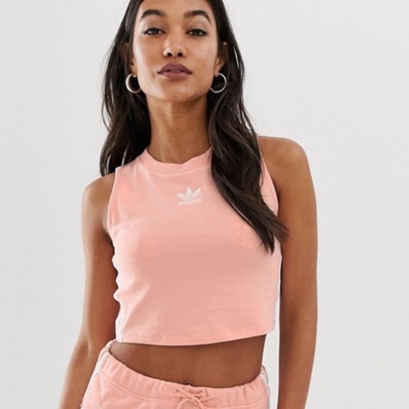 adidas peach crop top